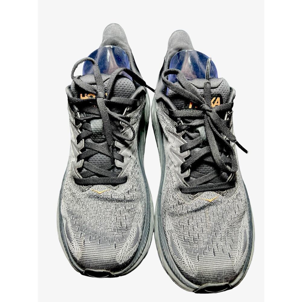 HOKA Clifton 8 Running Shoes Women’s 9.5 Gray Copper Gold Athletic Sneakers - Picture 3 of 14